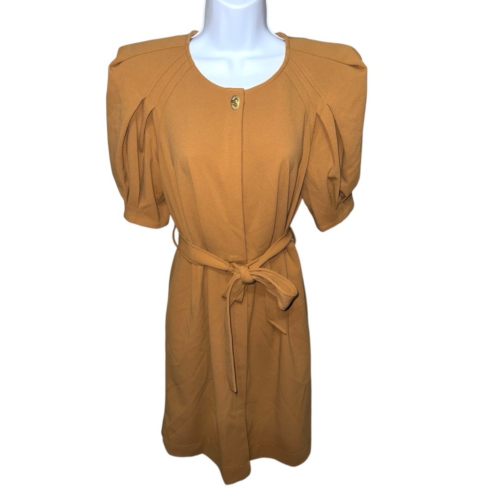 Women’s Calvin Klein Tan Belted Business Casual Dress - 4